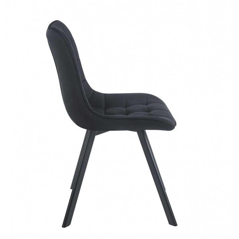 Chaise Noa pivotante velours noir – Confort & retour 180°