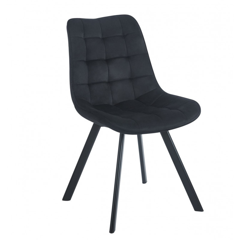 Chaise Noa pivotante velours noir – Confort & retour 180°