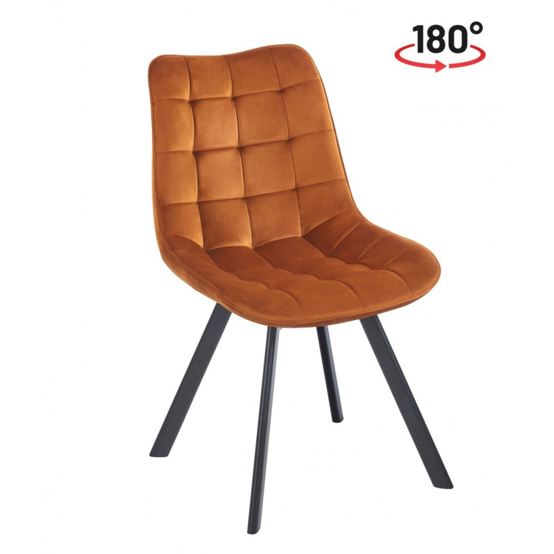 Chaise Noa pivotante velours cannelle – Style & confort 180°