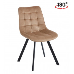 Chaise Noa pivotante velours cappuccino – Élégance 180°