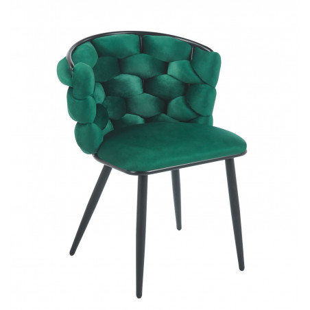 Chaise Azzura vert émeraude – Design sculpté & confort unique
