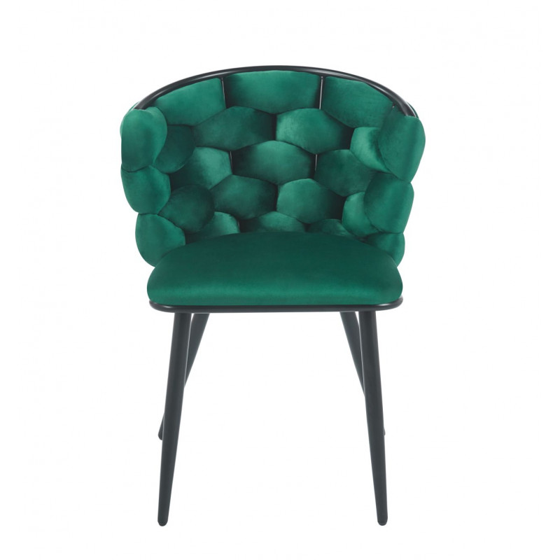 Chaise Azzura vert émeraude – Design sculpté & confort unique