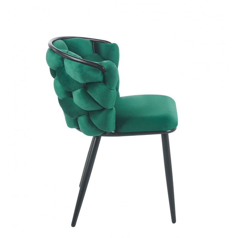 Chaise Azzura vert émeraude – Design sculpté & confort unique
