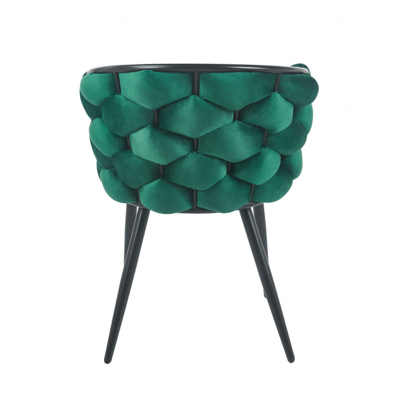 Chaise Azzura vert émeraude – Design sculpté & confort unique