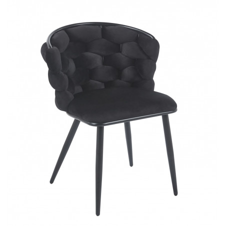 Chaise Azzura noire – Élégance sculptée & confort velours