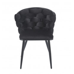 Chaise Azzura noire – Élégance sculptée & confort velours