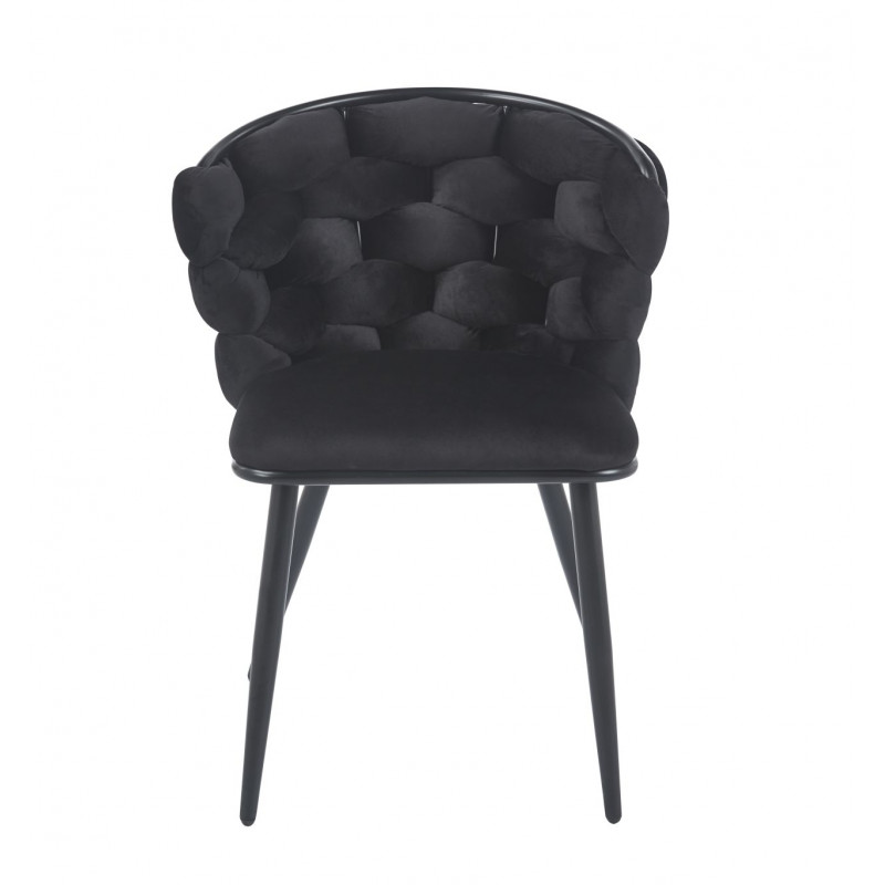 Chaise Azzura noire – Élégance sculptée & confort velours
