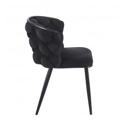 Chaise Azzura noire – Élégance sculptée & confort velours
