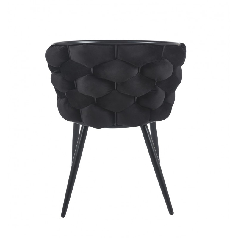 Chaise Azzura noire – Élégance sculptée & confort velours