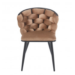 Chaise Azzura cappuccino – Chic sculpté & confort velours