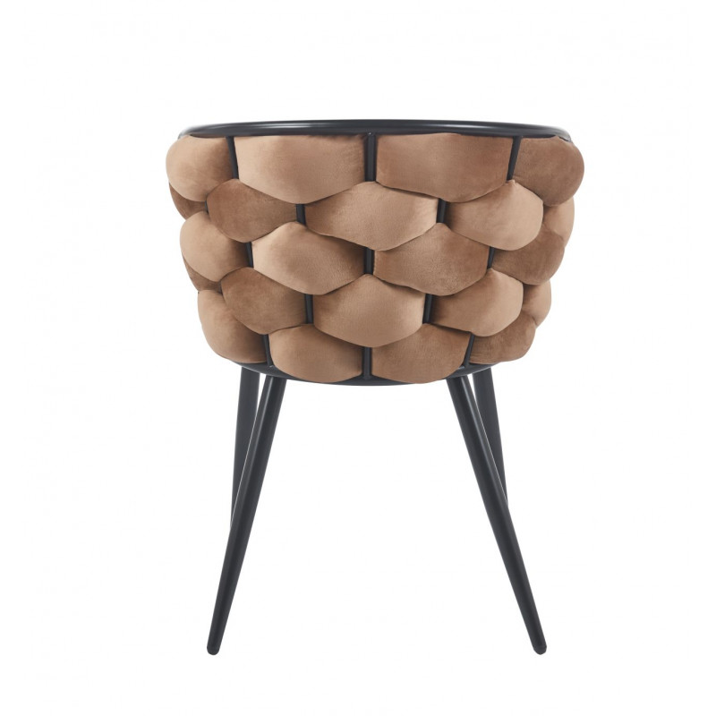 Chaise Azzura cappuccino – Chic sculpté & confort velours