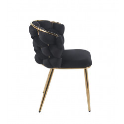 Chaise Azzura noire & dorée – Design alvéolé chic Golddeco