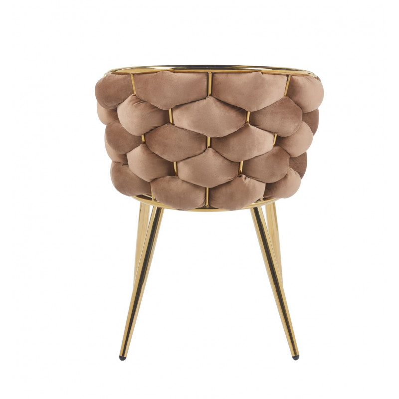 Chaise Azzura cappuccino & dorée – Chaise design chic Golddeco