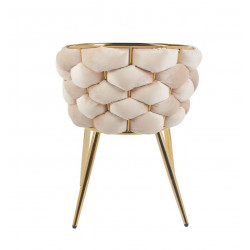 Chaise Azzura beige dorée – Velours élégant et design Golddeco