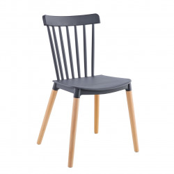 Chaise Aria – Gris & Bois Hêtre, Design Scandinave et Confortable