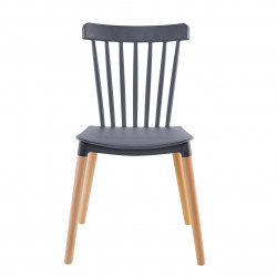 Chaise Aria – Gris & Bois Hêtre, Design Scandinave et Confortable