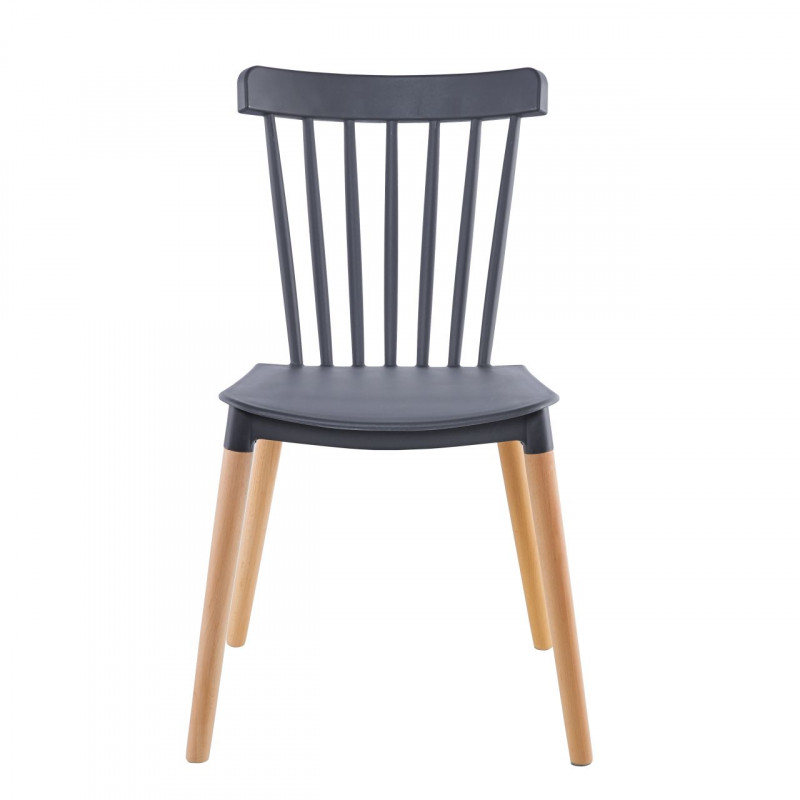 Chaise Aria – Gris & Bois Hêtre, Design Scandinave et Confortable