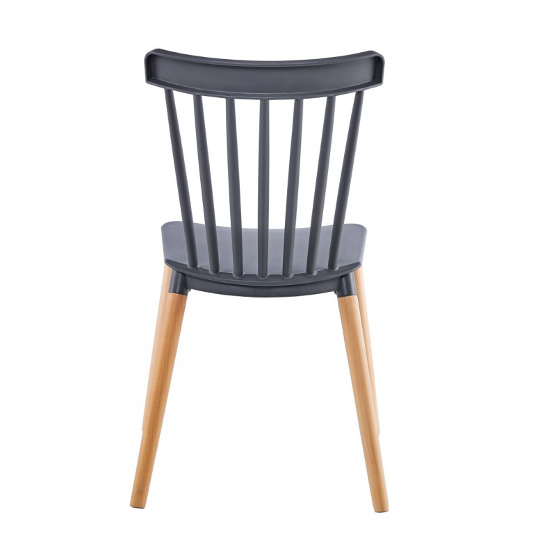 Chaise Aria – Gris & Bois Hêtre, Design Scandinave et Confortable