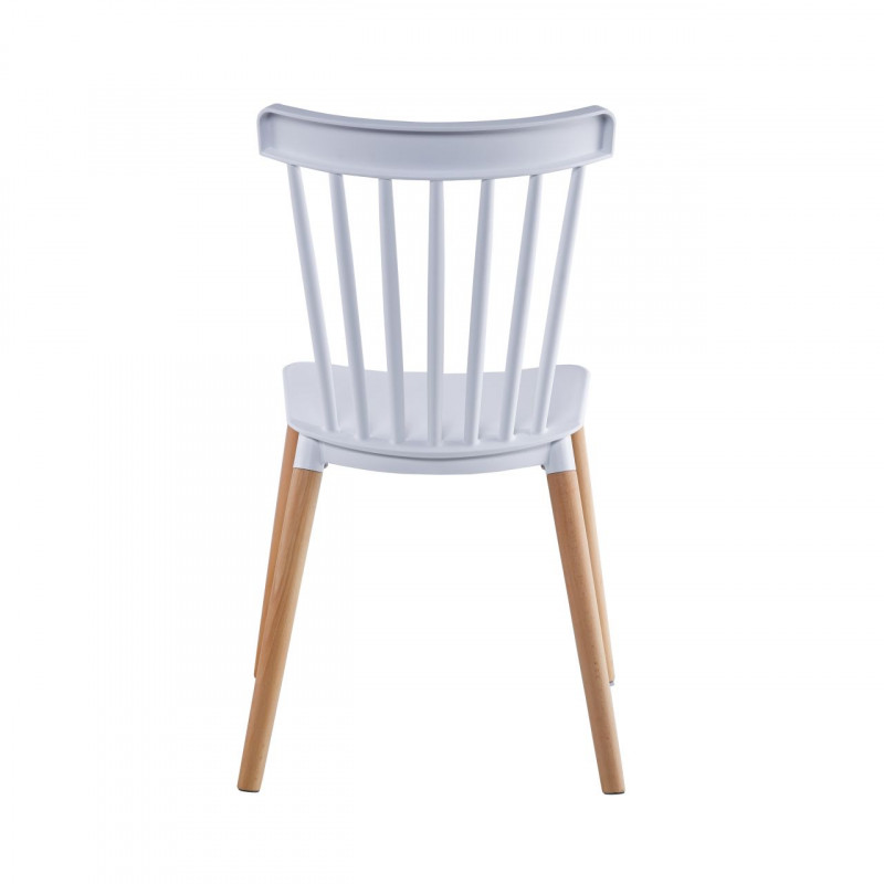 Chaise Aria – Blanc & Bois Hêtre, Design Scandinave Élégant