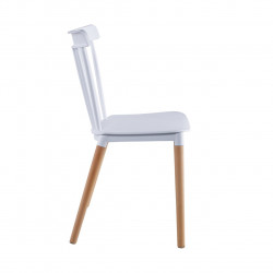 Chaise Aria – Blanc & Bois Hêtre, Design Scandinave Élégant