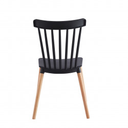 Chaise Aria – Noire & Bois Hêtre, Style Scandinave Élégant