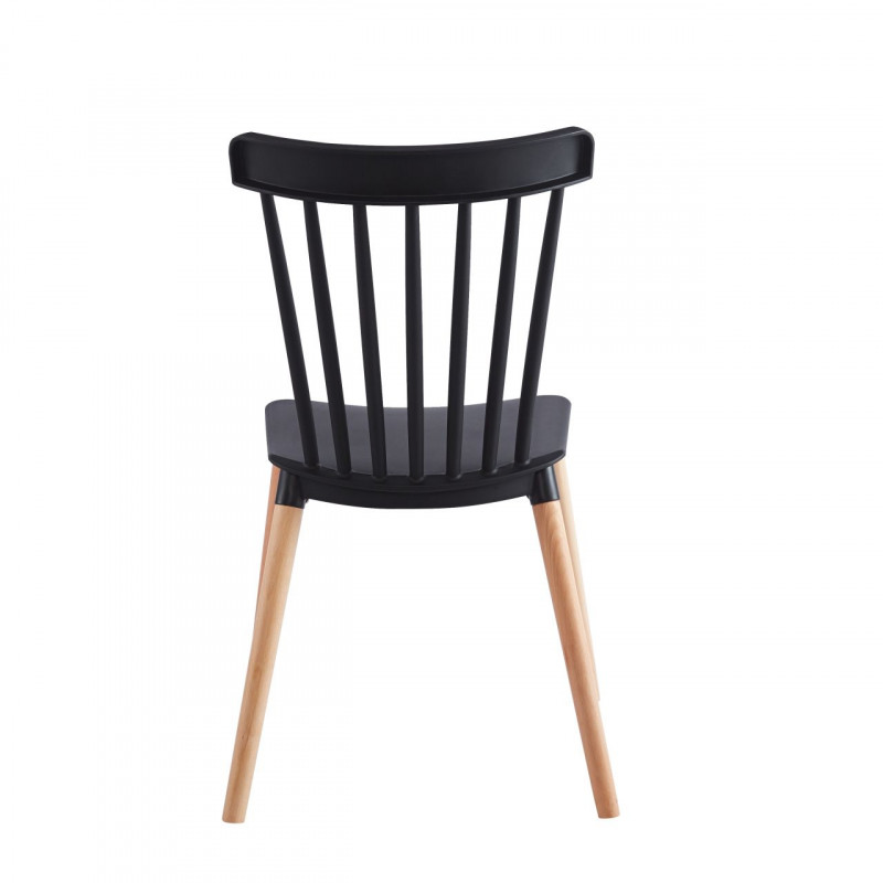 Chaise Aria – Noire & Bois Hêtre, Style Scandinave Élégant