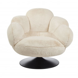 Fauteuil pivotant MOON beige – Confort cocooning & design moderne