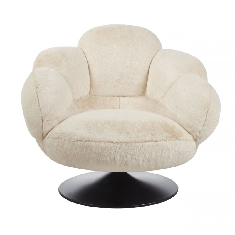 Fauteuil pivotant MOON beige – Confort cocooning & design moderne