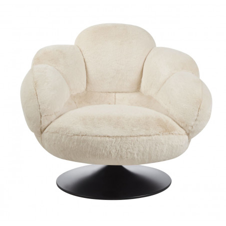 Fauteuil pivotant MOON beige – Confort cocooning & design moderne