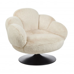 Fauteuil pivotant MOON beige – Confort cocooning & design moderne