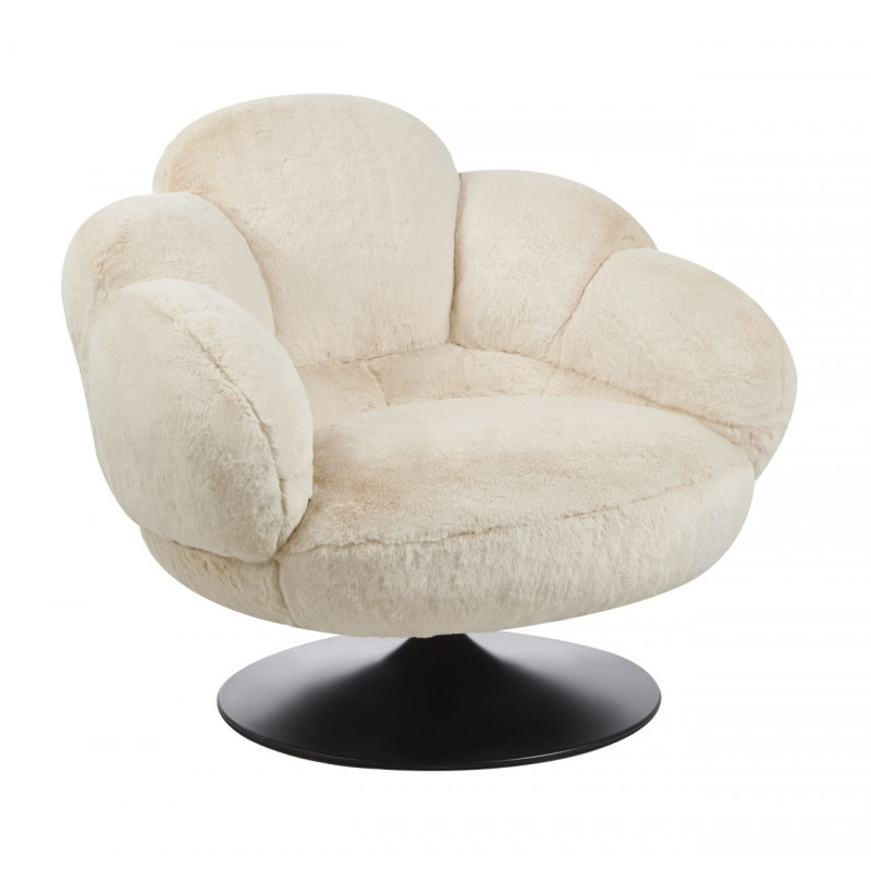 Fauteuil pivotant MOON beige – Confort cocooning & design moderne