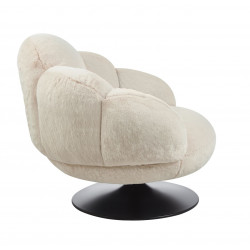 Fauteuil pivotant MOON beige – Confort cocooning & design moderne