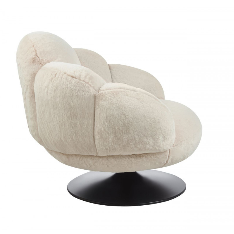 Fauteuil pivotant MOON beige – Confort cocooning & design moderne