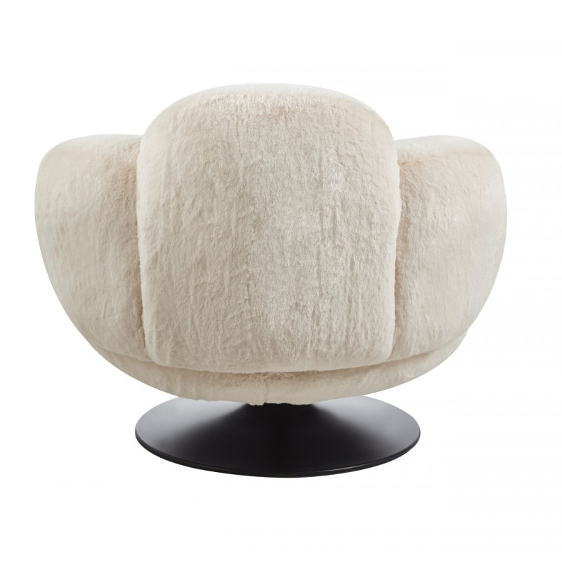 Fauteuil pivotant MOON beige – Confort cocooning & design moderne