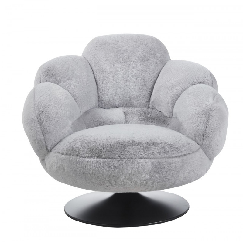 Fauteuil pivotant MOON gris – Confort cocooning & design moderne