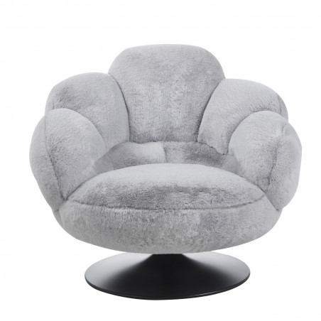 Fauteuil pivotant MOON gris – Confort cocooning & design moderne