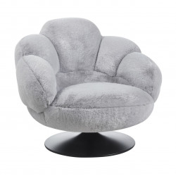 Fauteuil pivotant MOON gris – Confort cocooning & design moderne