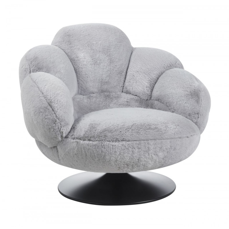 Fauteuil pivotant MOON gris – Confort cocooning & design moderne