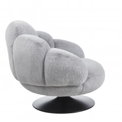 Fauteuil pivotant MOON gris – Confort cocooning & design moderne