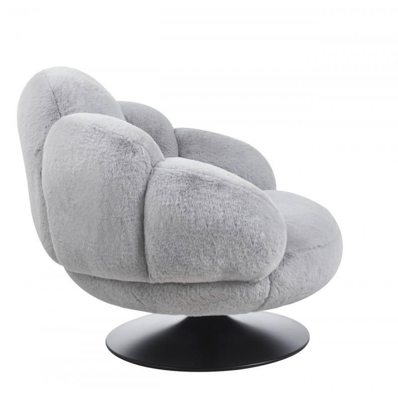 Fauteuil pivotant MOON gris – Confort cocooning & design moderne