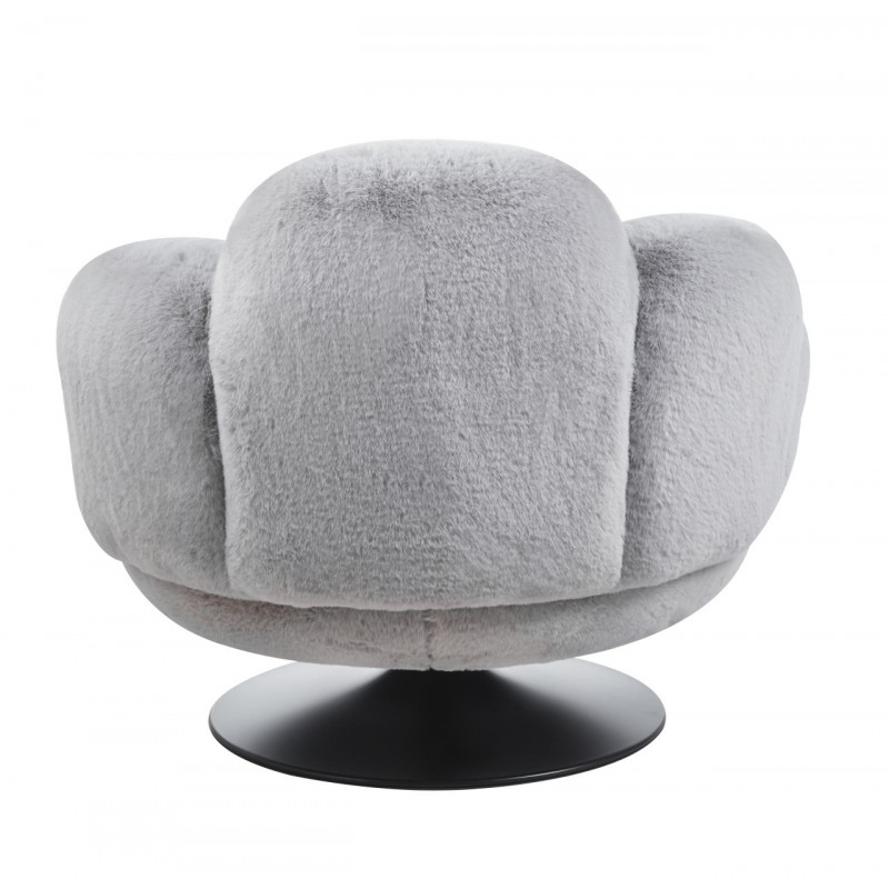 Fauteuil pivotant MOON gris – Confort cocooning & design moderne