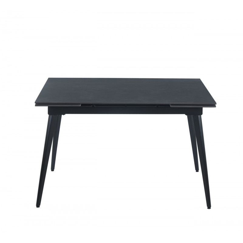 Table SquareMarbre Noir – Effet graphite & métal Golddeco
