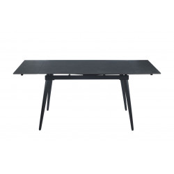 Table SquareMarbre Noir – Effet graphite & métal Golddeco