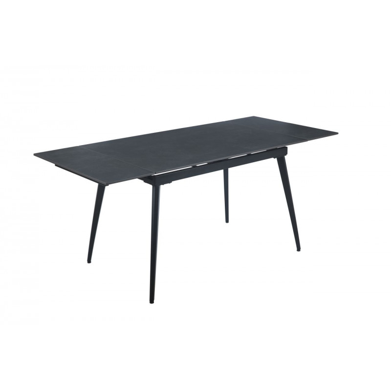 Table SquareMarbre Noir – Effet graphite & métal Golddeco