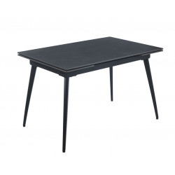 Table SquareMarbre Noir – Effet graphite & métal Golddeco