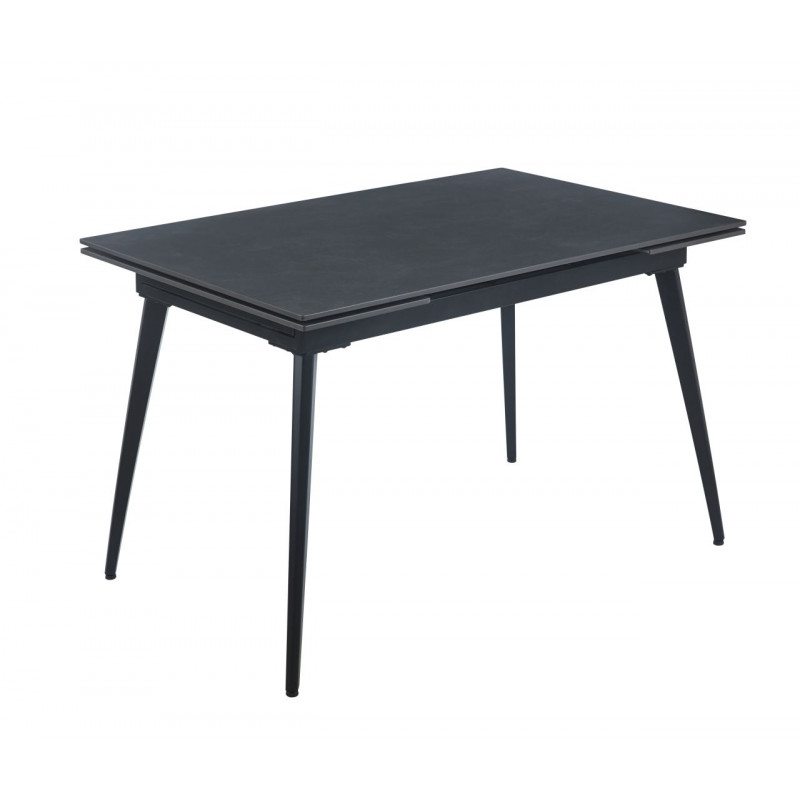 Table SquareMarbre Noir – Effet graphite & métal Golddeco