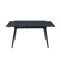 Table SquareMarbre Noir – Effet graphite & métal Golddeco