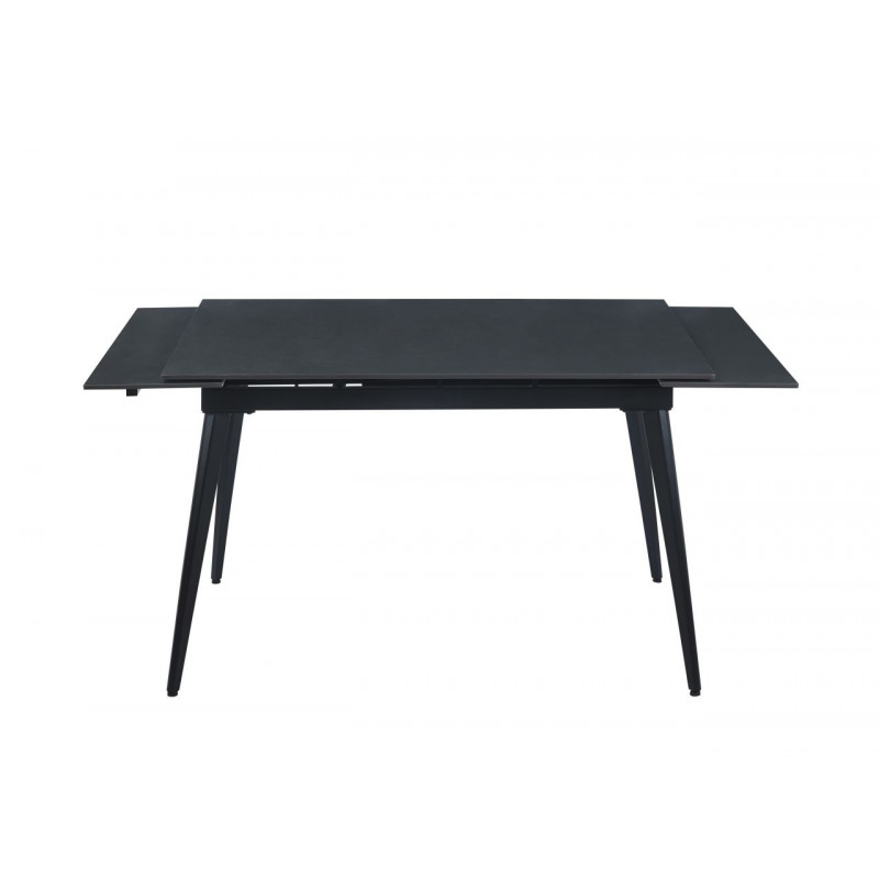 Table SquareMarbre Noir – Effet graphite & métal Golddeco
