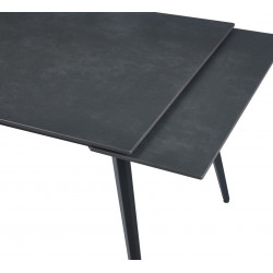 Table SquareMarbre Noir – Effet graphite & métal Golddeco
