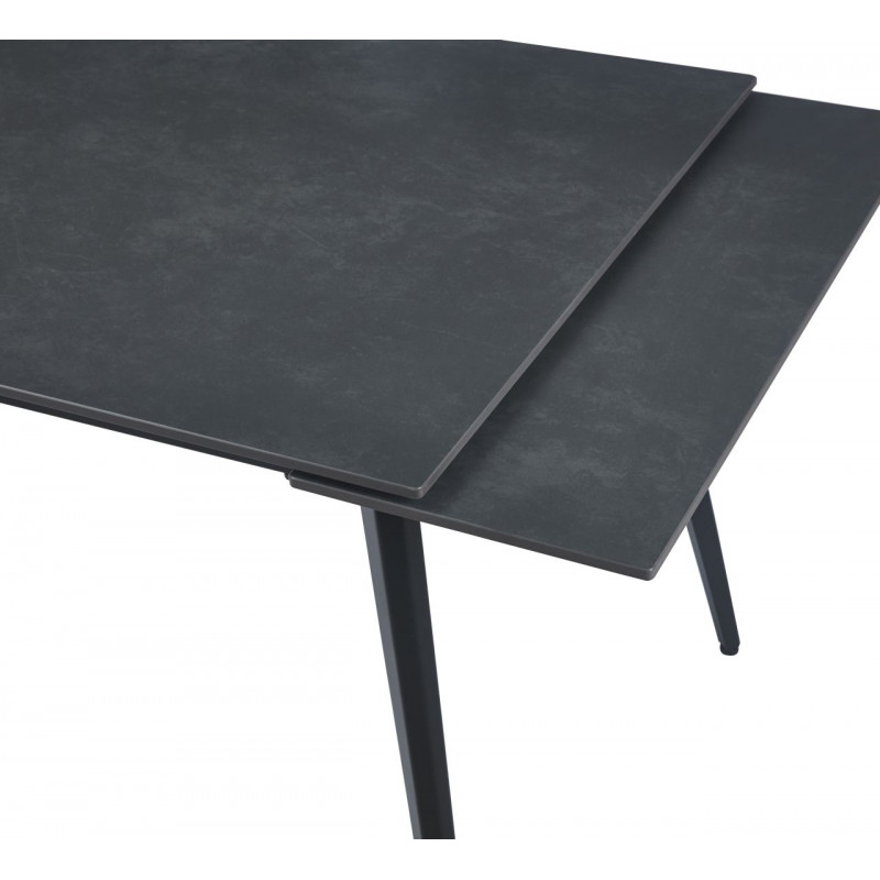 Table SquareMarbre Noir – Effet graphite & métal Golddeco